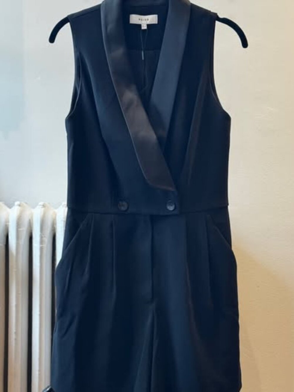 Reiss Georgia Tuxedo Front Sleeveless Romper Playsuit